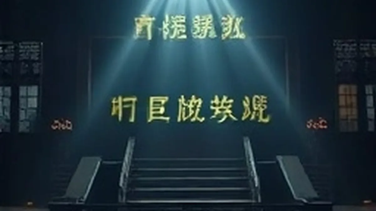 夜色中的放映厅与展开的片单长卷，驰策影院首屏主推画面